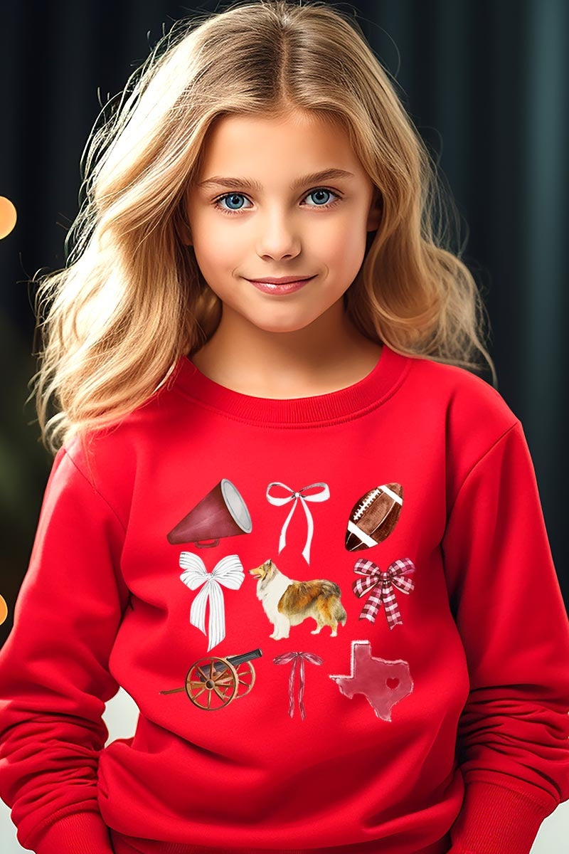 UL180B-E3079Z Texas Football Kids Graphic Sweatshirt $20