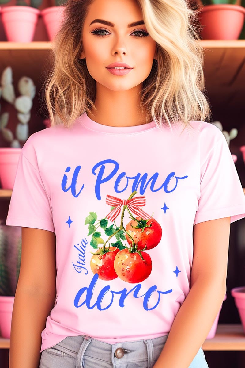 US3001P-E3070 Il Pomodoro Tomato Art Graphic Plus Tee $16