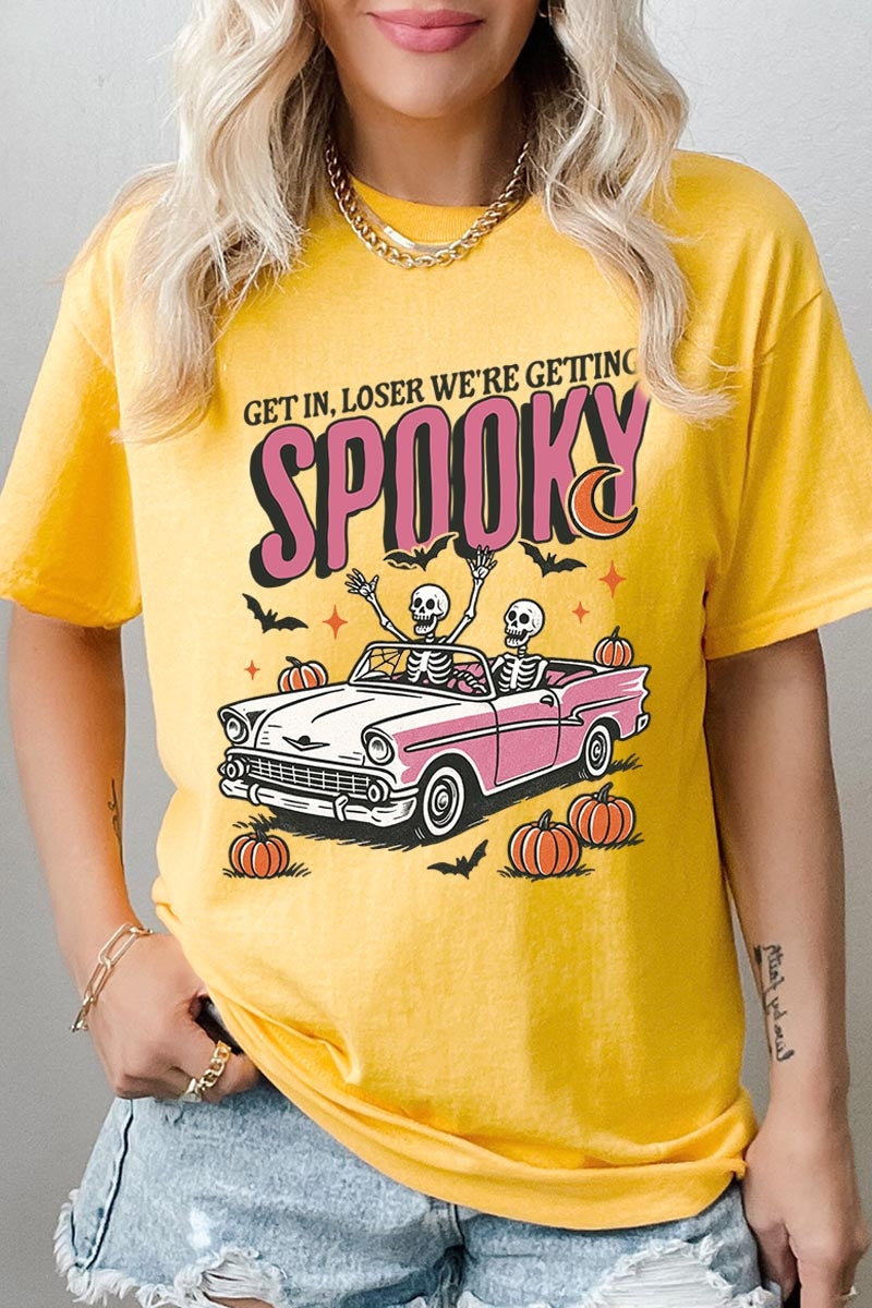 5000P-E3142 Spooky Skeleton Graphic Plus Heavy Cotton Tee $12.75
