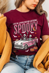US3001-E3142 Spooky Skeleton Graphic Tee $12.5