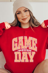 UL180-E3129 Orange Gingham Game Day Graphic Sweatshirt $20
