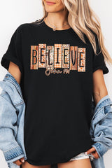 5000-E3167 Believe Fall Christian Graphic Heavy Cotton Tee $9
