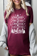 US3001P-E3189 Ski Lodge Signs Graphic Plus Tee $16