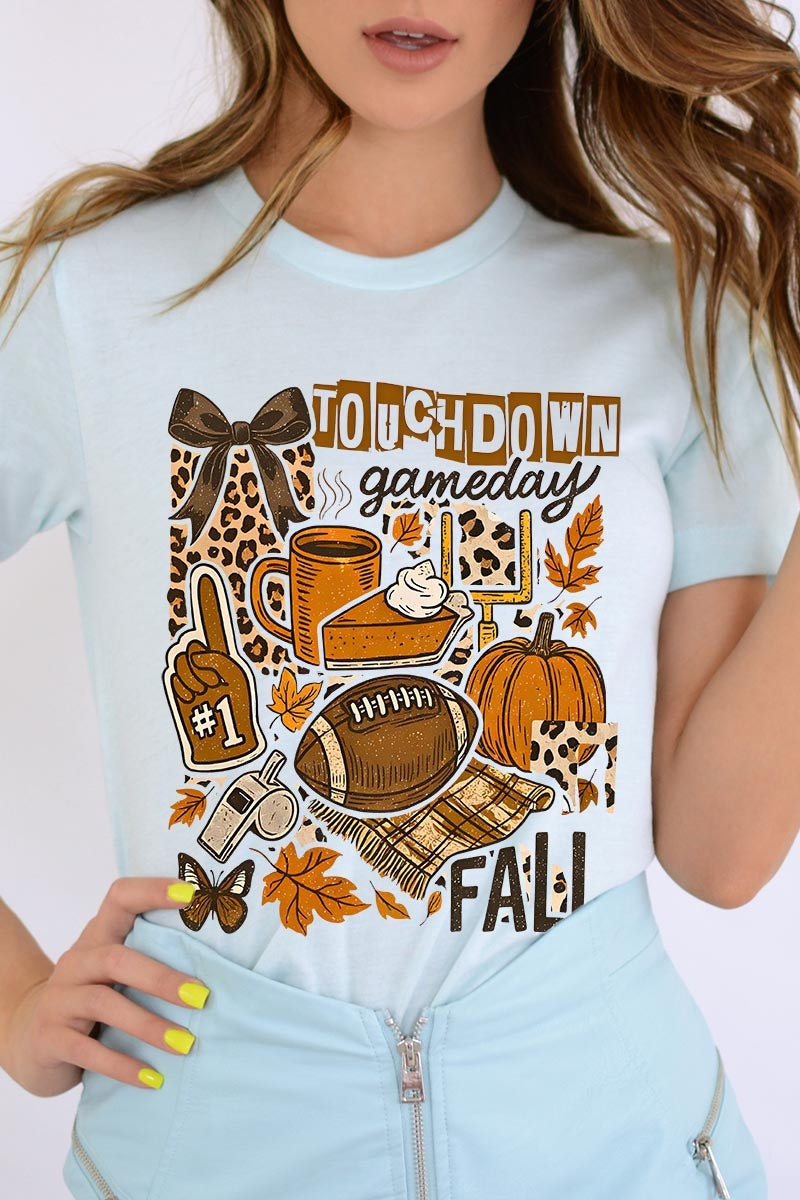 US3001P-E3134 Fall Football Collage Graphic Plus Tee $16