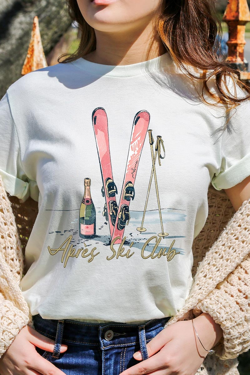 US3001-E3187 Apres Ski Club Graphic Tee $12.5