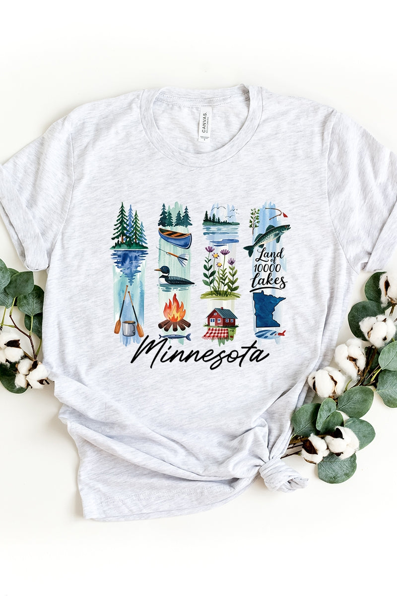 US3001P-E3061MN Minnesota State Brushstroke Graphic Plus Tee $16