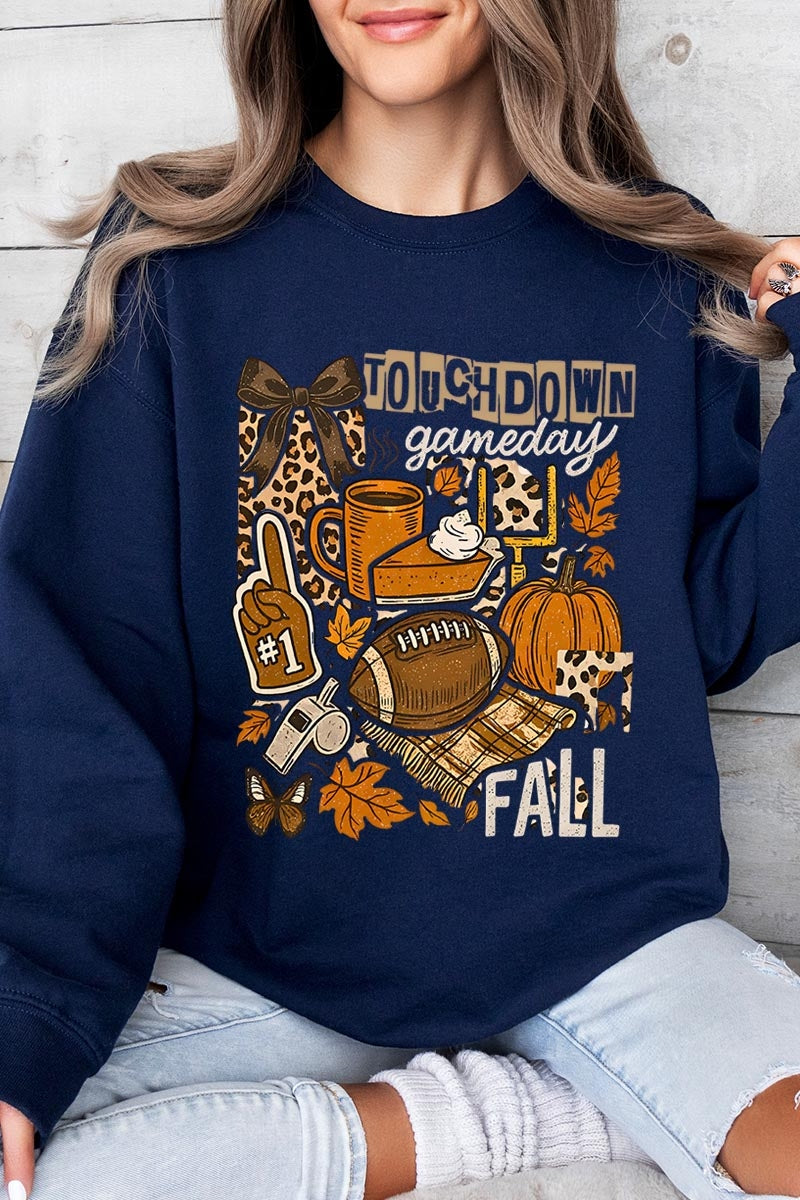 UL180-E3134 Fall Football Collage Graphic Sweatshirt $20