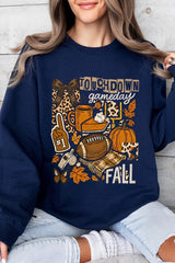 UL180P-E3134 Fall Football Collage Graphic Plus Sweatshirt $25