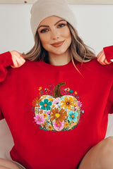 UL180P-E3118 Floral Pumpkin Graphic Plus Sweatshirt $25