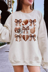 UL180P-E3054 Cute Football and Bow Graphic Plus Sweatshirt $25