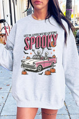 UL180P-E3142 Spooky Skeleton Graphic Plus Sweatshirt $25
