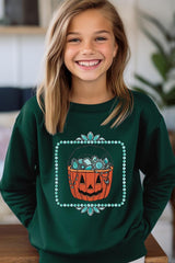 UL180B-E3140Z Halloween turquoise pumpkin Kids Sweatshirt $20