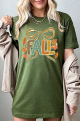 US3001-E3121 Fall Brushstroke Bow Graphic Tee $12.5