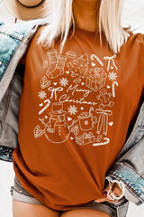 US3001P-E3181 Christmas Doodle Graphic Plus Tee $16