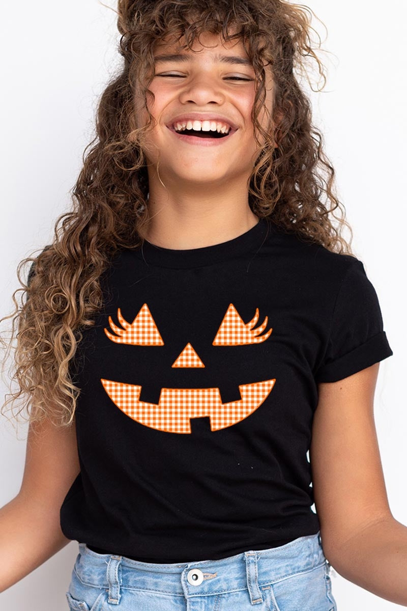 US3001Y-E3148Z Cute Pumpkin Halloween Kids Graphic Tee $11