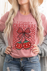 US3001-E3196 Cherry Ornament Christmas Graphic Tee $12.5