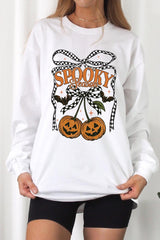 UL240P-E3085 Pumpkin Cherries Graphic Plus Long Sleeve Tee $17