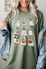 5000-E3106 Halloween Ghost Dog Graphic Heavy Cotton Tee $9