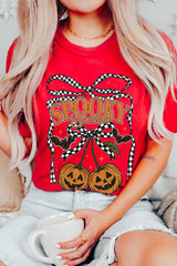 US3001P-E3085 Pumpkin Cherries Graphic Plus Tee $16