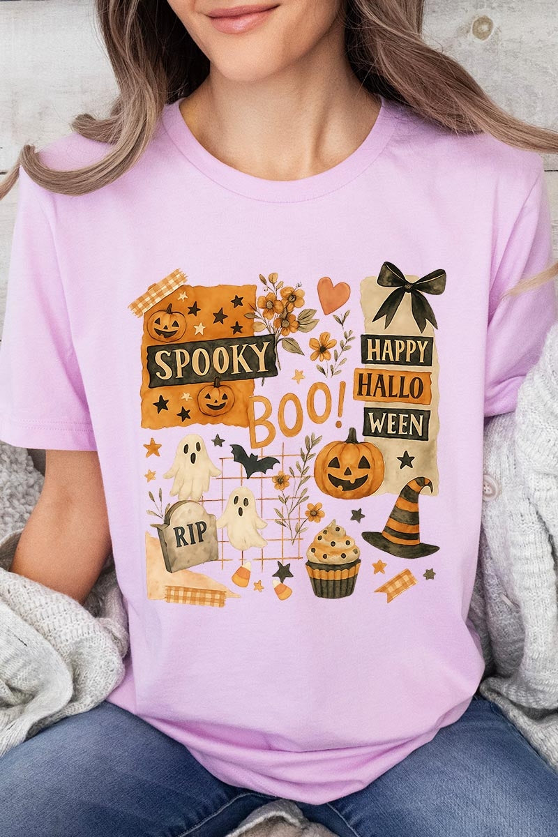 US3001-E3084 Halloween collage Graphic Tee $12.5