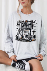 UL240-E3122 Bookstore Halloween Graphic Long Sleeve Tee $13.75