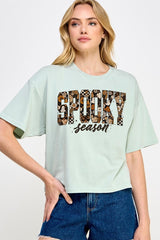 CTS-E3105 Spooky Season Halloween Graphic Relaxed Crop Top $11