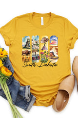 US3001P-E3061SD South Dakota State Brushstroke Graphic Plus Tee $16