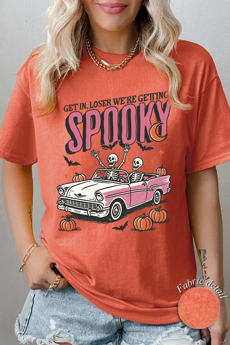5000P-E3142 Spooky Skeleton Graphic Plus Heavy Cotton Tee $12.75