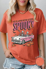 5000P-E3142 Spooky Skeleton Graphic Plus Heavy Cotton Tee $12.75
