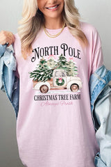 5000-E3174 North Pole Christmas Graphic Heavy Cotton Tee $9
