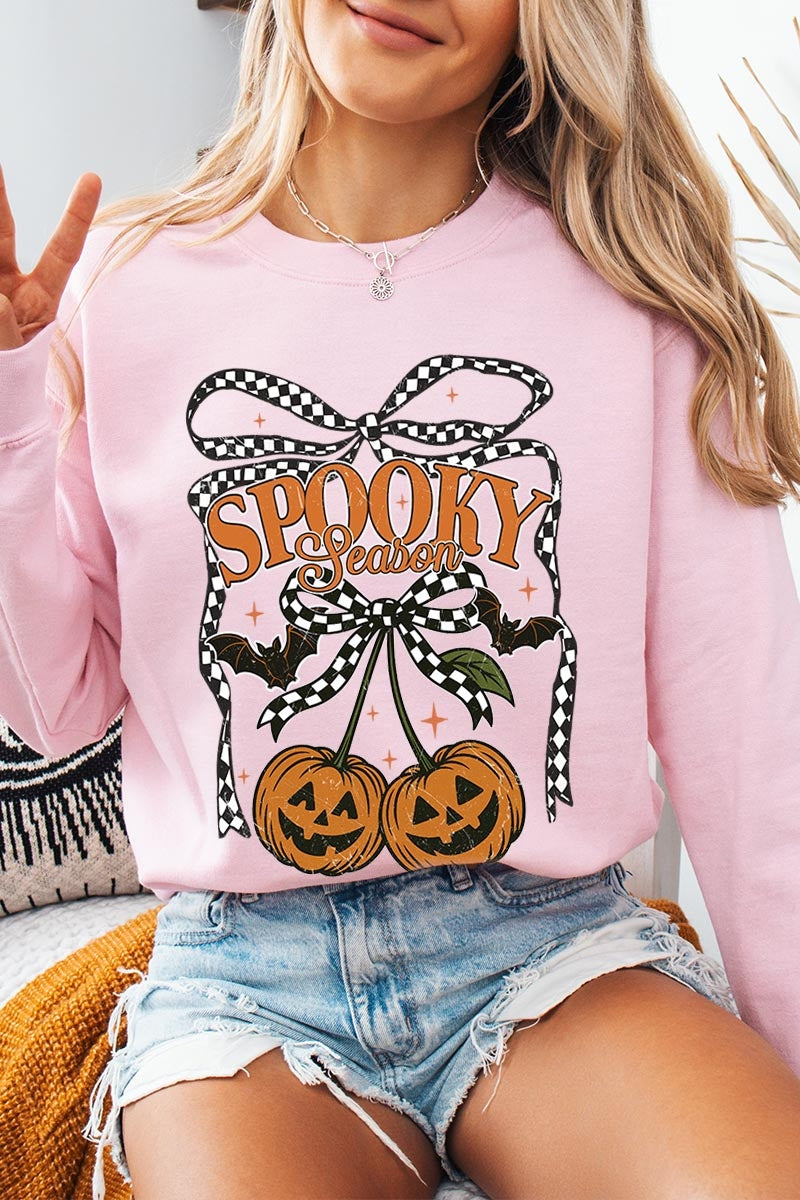 UL180-E3085 Pumpkin Cherries Graphic Sweatshirt $20