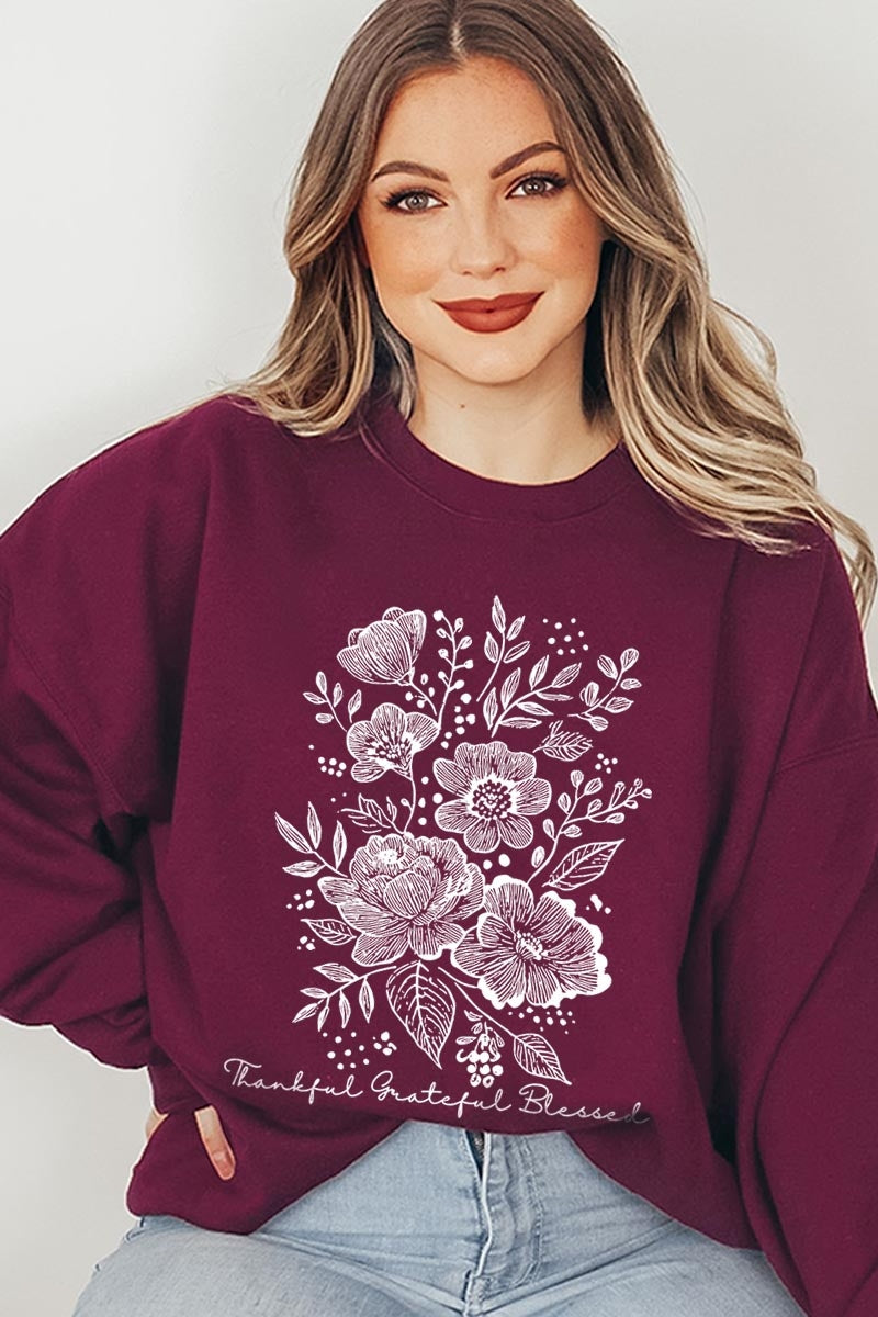 UL180-E3155 Neutral Thanksgiving Graphic Sweatshirt $20