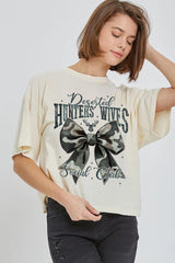 CTS-E3193 Hunters Wives Social Club Graphic Relaxed Crop Top $11