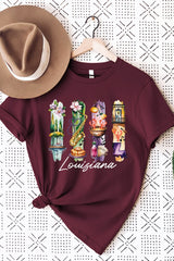 US3001P-E3061LA Louisiana State Brushstroke Graphic Plus Tee $16