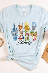 US3001P-E3061IL Illinois State Brushstroke Graphic Plus Tee $16