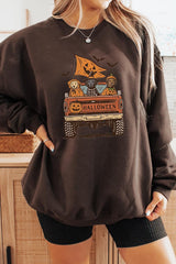 UL180-E3150 Halloween Truck Dogs Graphic Sweatshirt $20