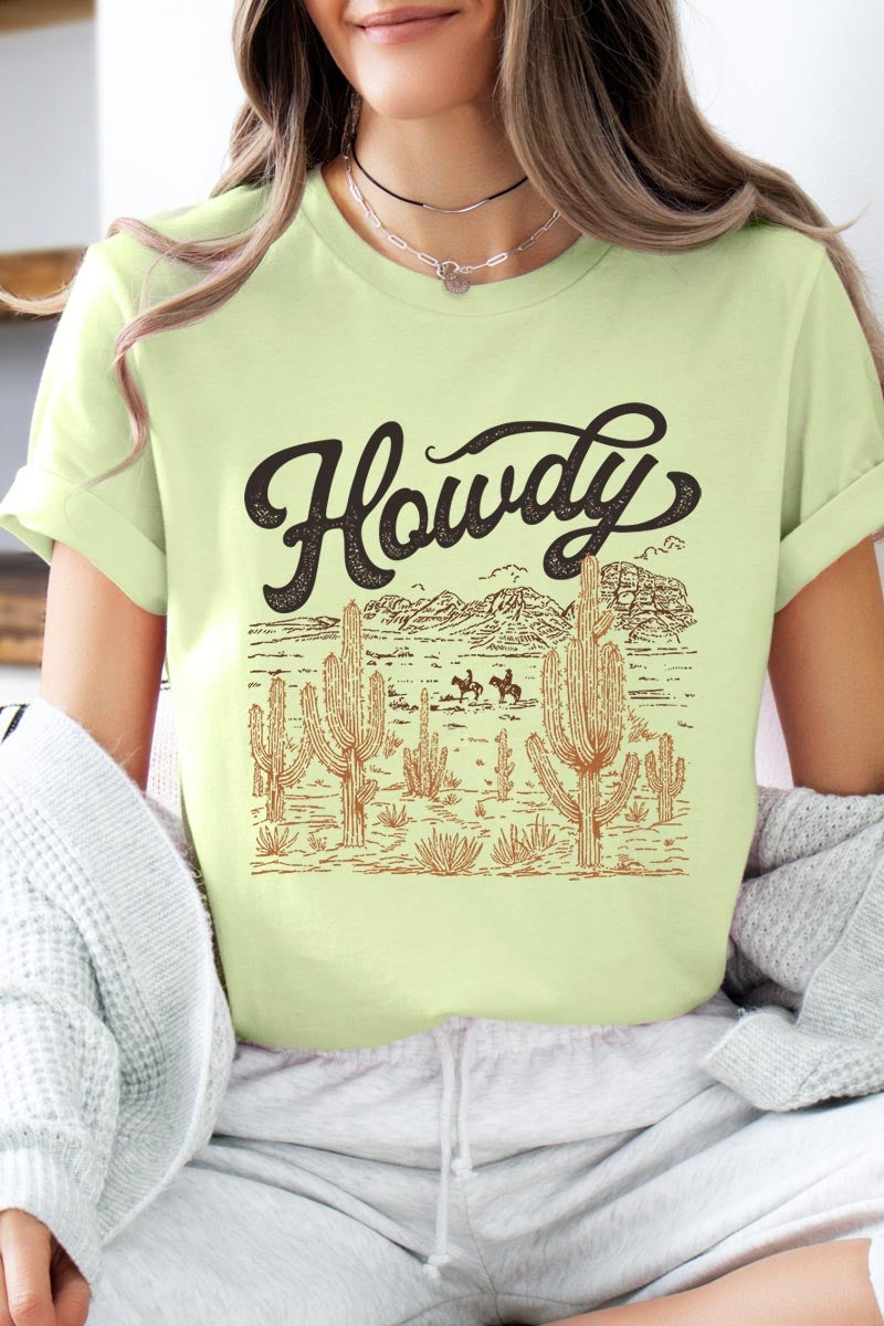 US3001P-E3095 Howdy Desert Western Graphic Plus Tee $16