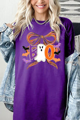 5000P-E3120 Boo Brushstroke Bow Graphic Plus Heavy Cotton Tee $12.75