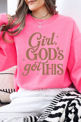 UL180P-E3102 Girl, Godu2019s Got This Graphic Plus Sweatshirt $25