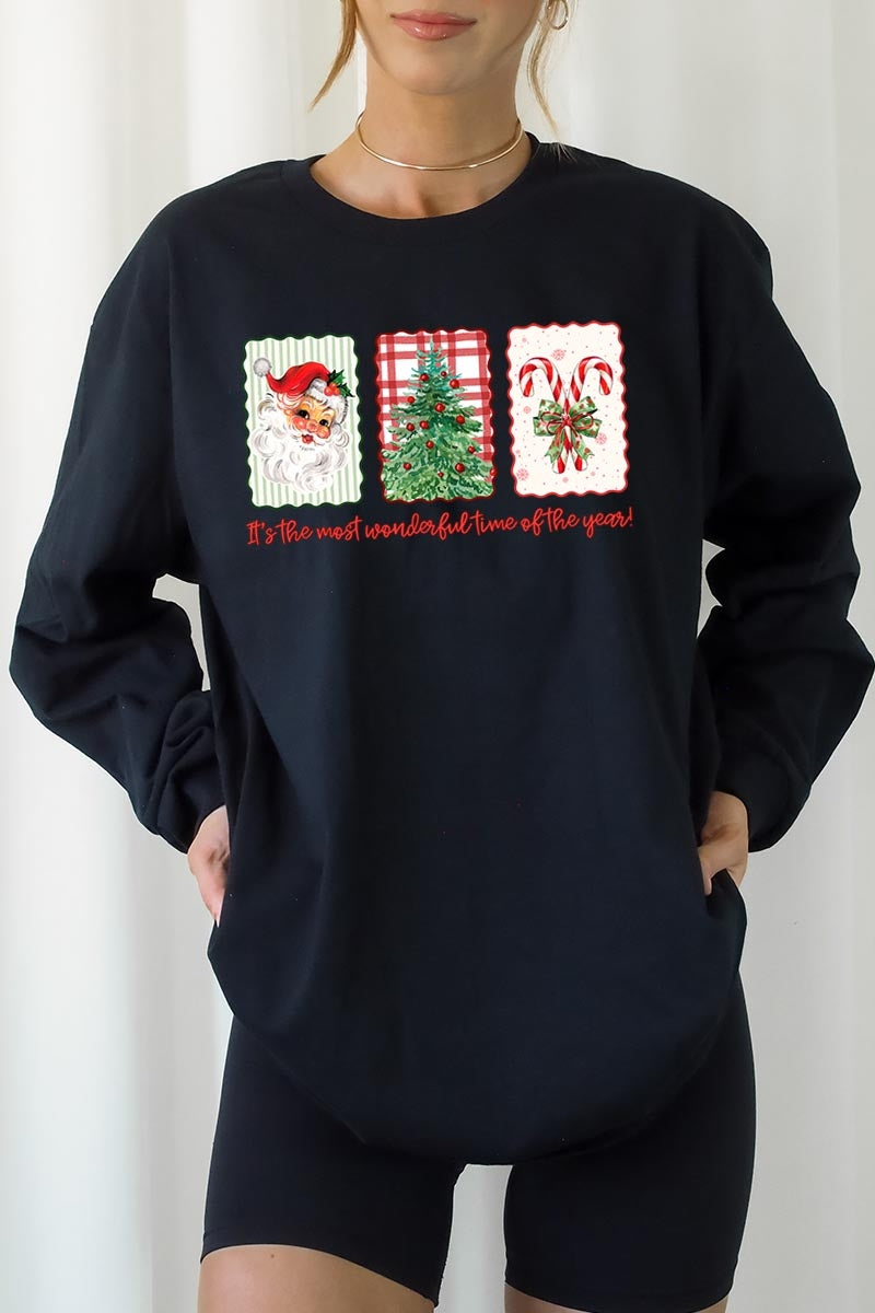 UL240P-E3201 Most Wonderful Time Graphic Plus Long Sleeve Tee $17