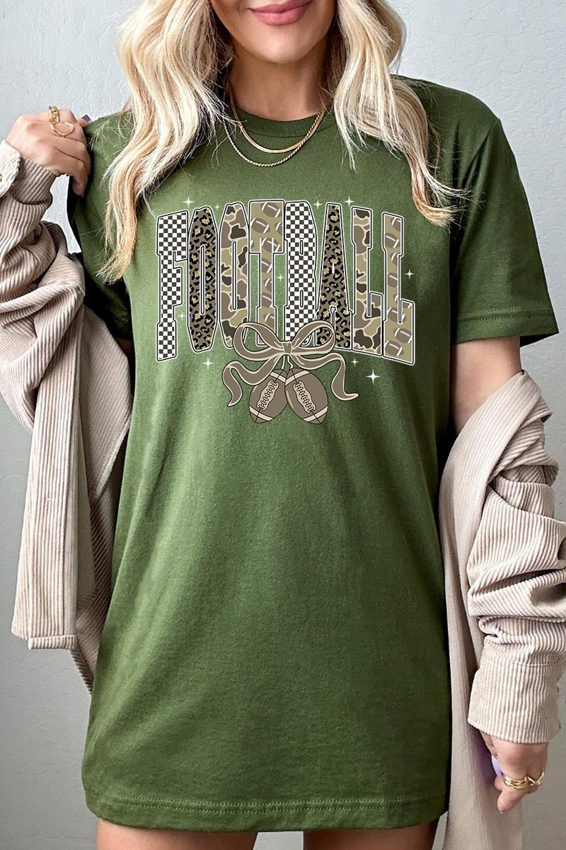 US3001P-E3132 Camo Football Graphic Plus Tee $16