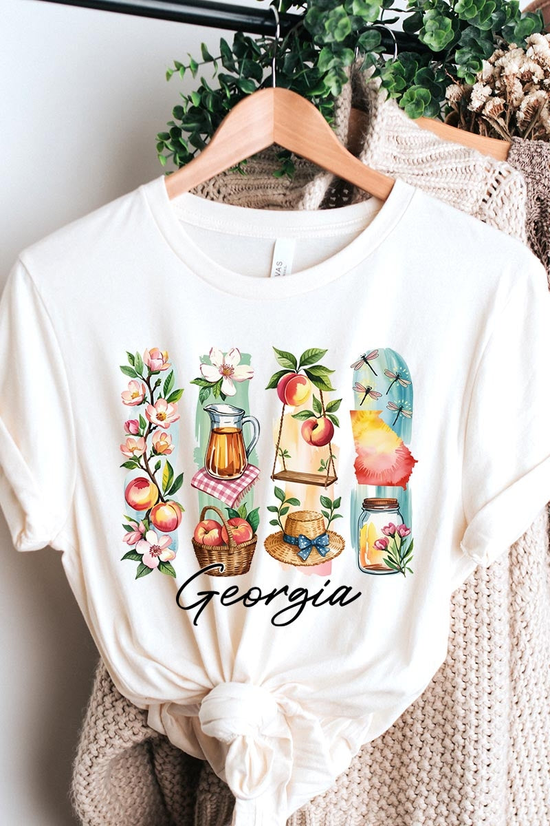 US3001-E3061GA Georgia State Brushstroke Graphic Tee $12.5