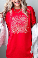 5000P-E3112 Pumpkin Botanical Graphic Plus Heavy Cotton Tee $12.75