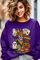 UL180-E3107 Spooky Western Skeleton Graphic Sweatshirt $20
