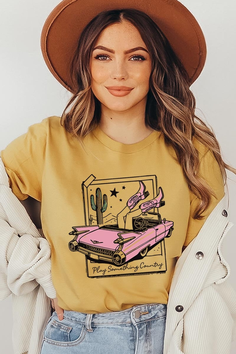 US3001-E3098 Play Something Country Graphic Tee $12.5