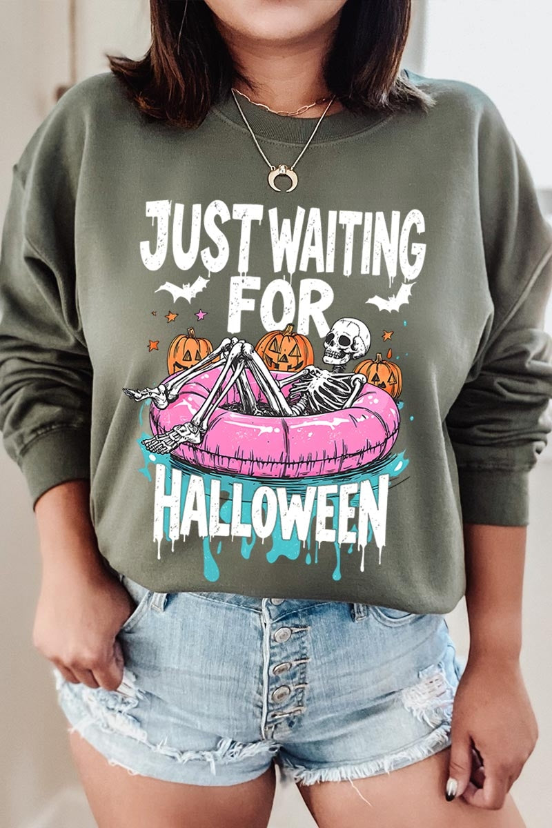 UL180-E3138 Just Waiting For Halloween Graphic Sweatshirt $20
