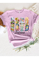 US3001-E3061IN Indiana State Brushstroke Graphic Tee $12.5