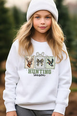 UL180B-E3192Z Deer & Duck Hunting Season Kids Graphic Sweatshirt $20