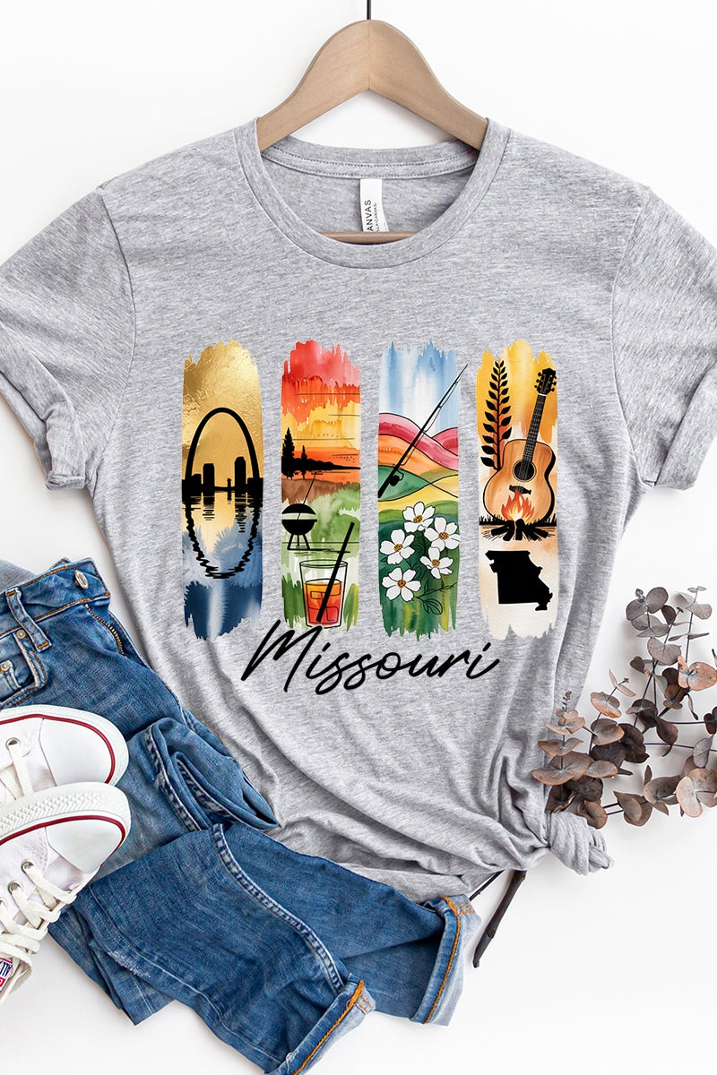 US3001P-E3061MO Missouri State Brushstroke Graphic Plus Tee $16