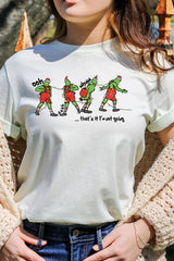 US3001-E3203 Grinch Dance Funny Christmas Graphic Tee $12.5